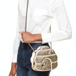 Kate Spade Down The Rabbit Hole Beehive gold novelty crossbody purse bag
